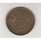 Francia Moneda De 20 Francos Año 1951 Km 917.1 - Vf+