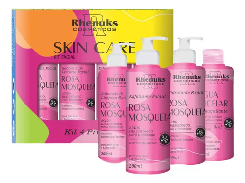 Kit Tratamento Facial Skin Care  Rosa Mosqueta - 4 Itens