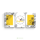 Reloj De Pared Organic Cuadro Triptico Diseño Moderno Grande