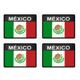 Parche Pvc 4 Pzas. Bandera Tricolor Con  Palabra Mexico