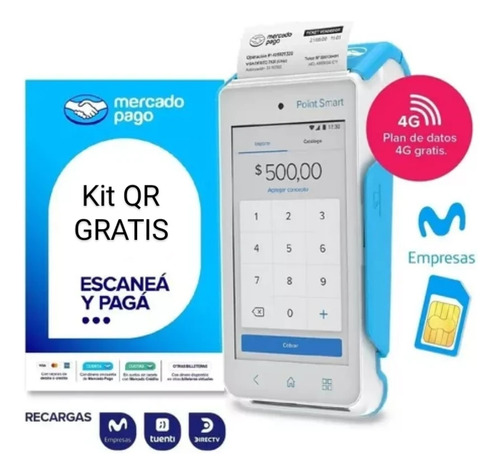 Mercado Pago Point Smart - Lector De Tarjetas +kit Qr Gratis