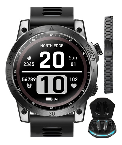 Kit Smartwatch North Edge Crossfit 3 Gps Amoled 5atm +gm2pro