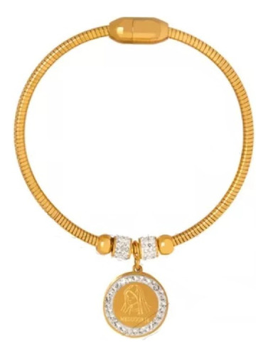 Pulseira Luxo Nossa Senhora De Medugorje Aço Inoxidável