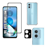 Kit Para Moto G54 5g Película De Vidro 3d + Capa + Câmera 3d