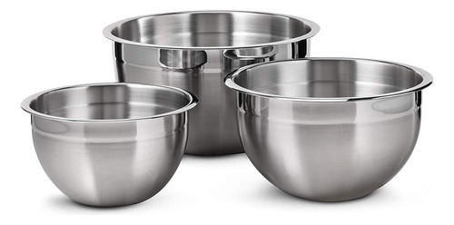 Set X3 Bowl Acero Inoxidable Batidor Reposteria Reforzado