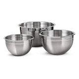 Set X3 Bowl Acero Inoxidable Batidor Reposteria Reforzado