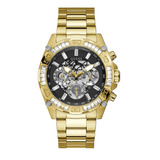 Reloj Hombre Guess Gw0390g2 Cuarzo Pulso Dorado En Acero