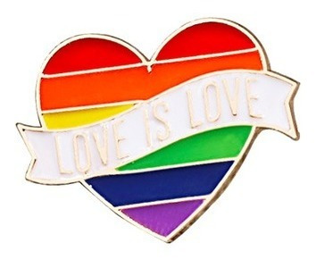 Pin Metalico Corazon Love Amor Gay Pride Esmaltado Broche