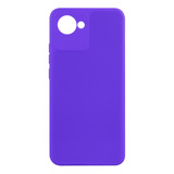 Capa Aveludada Lilas Para Realme C30 6.5 + Película Ceramica