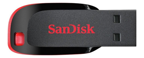 Pendrive Sandisk Cruzer Blade 128gb Usb 2.0 Preto E Vermelho