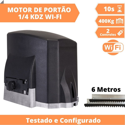 Kit Motor Garen Portão Wifi Bluetooth App Com 6m Cremalheira