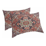 Funda Almohadas Boho Vintage Reinas, Juego 2, Estampado Abst