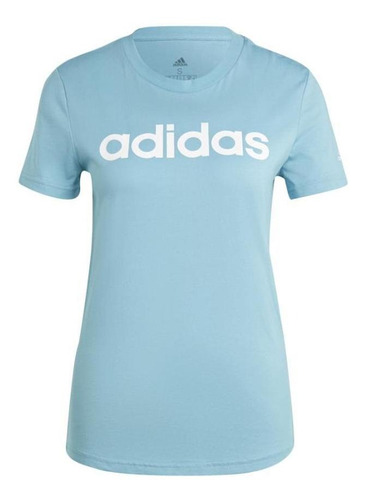 Polera adidas Loungewear Essentials Slim Logo Mujer Turquesa