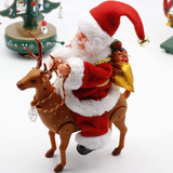 Muñeca Navideña Musical Eléctrica De Papá Noel Rides Deer