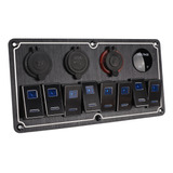 Panel Impermeable Para Coche, 8 Bandas, 12 A 24 V, 2 Led Azu