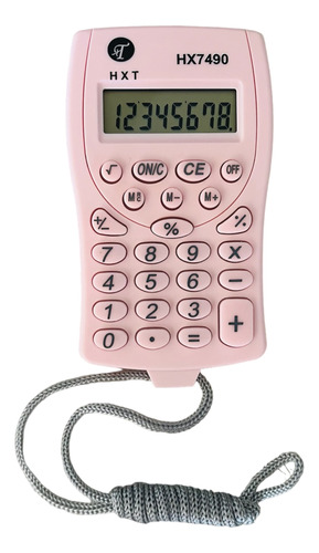 Mini Calculadora De Bolso Pequena Com Cordão De Pescoço 