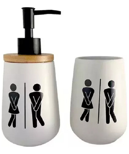 Set Ceramica Lizzy Dispenser Y Portacepillo Accesorios Baño