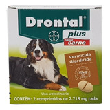 Drontal Plus Carne Cães 35kg Vermifugo 2 Comprimidos Bayer