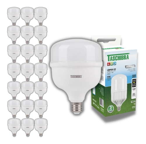 Kit 50 Lâmpadas Led 50w Bivolt E27 6500k Alta Potencia 