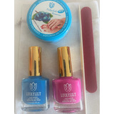 Set Manicure Duo Color Uñas/2 Color 14ml +lima+petalo+palito