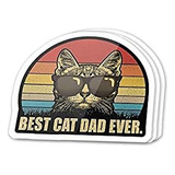 Best Cat Dad Ever Vintage Design  Adhesivo Gráfico  Auto, 