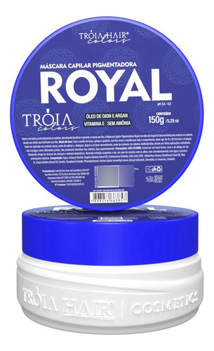  Máscara Pigmentante Tonalizante Troia Colors 150g Tróia Hair Tom Royal/azul