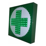 Cartel Cruz Led Farmacia 50x50cm Doble Faz Exterior - Farcaf