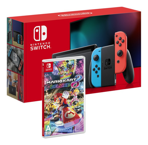 Consola Nintendo Switch Neon 1.1 + Juego Mario Kart 8 Deluxe