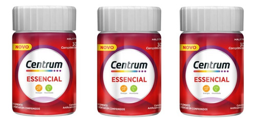 Kit Com 3 Centrum Essencial C/30 Comprimidos Cada