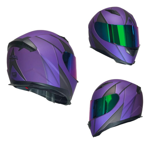  Casco Moto Morado Mujer Kov Blade Certificado Dot Cerrado