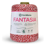 Barbante Color Fantasia 4/6 600 Grs Cores Diversas-euroroma Cor Branco E Vermelho