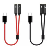 Adaptador Divisor Estereo Tipo C A 3.5mm Audifonos Microfono