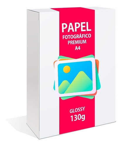 50 Folhas Papel Fotográfico Adesivo Glossy 130g A4