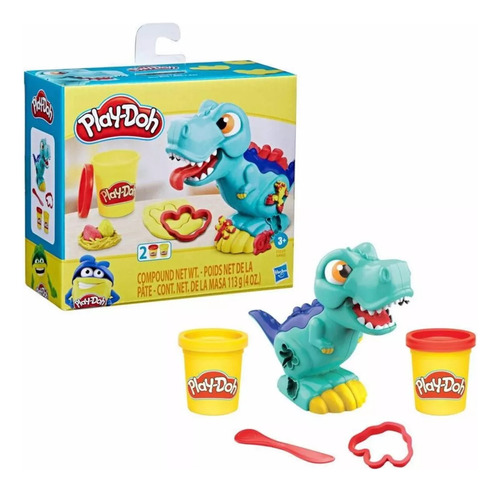 Dinosaurio Play Doh Mini T-rex 2 Plastilinas Con Molde