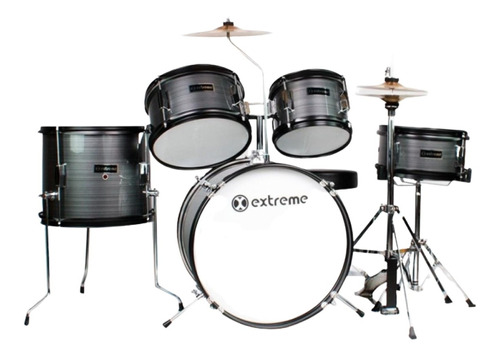 Bateria Extreme Exbt047 Junior Gris Rayado 5 Piezas Meses