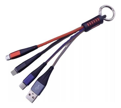 Cabo Recarga Multi Usb Curto/carga Rápida 3 Em 1 Usb Tipo C