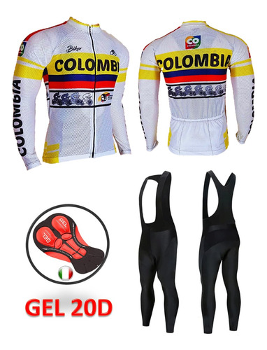 Uniforme Ciclismo Ruta/mtb Jersey Licra+badana Larga Gel 20d