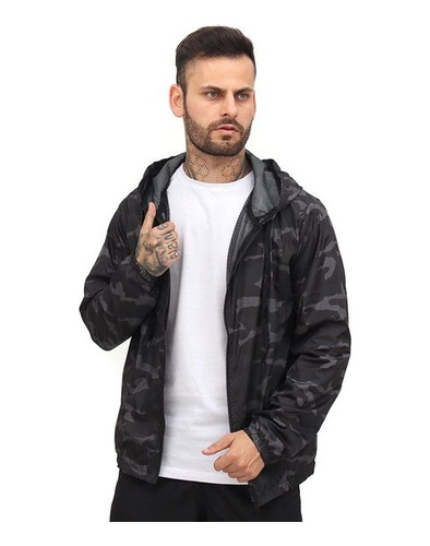 Blusa Corta Vento Camuflada Militar Masculina Telinha Zíper