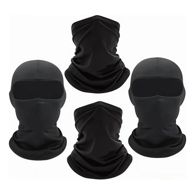 Set de 4 Piezas: 2 Pasamontañas Balaclava + 2 Bandanas Cuello, Protección UV, Transpirable, Estilo Táctico Militar, para Moto, Ciclismo, Senderismo, Esquí, Color Negro-LEEABBY | MercadoLibre