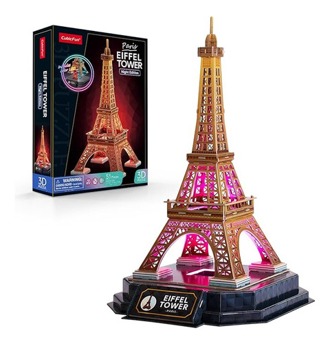 Puzzle 3d Torre Eiffel Led Night Edition - Cubicfun