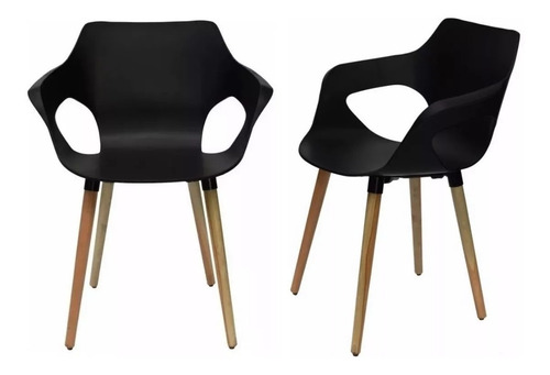 Silla Sillon Eames Cocina Hogar Madera Recepcion Nordico X2