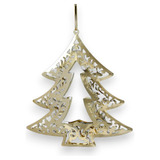 Arbol De Navidad Adorno Colgante Oro / Plata 14cm Metal