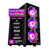 Pc Gamer Fácil I3 10100f 16gb Gtx 1650 Ddr6 Ssd 480gb