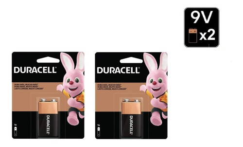 Bateria Alcalina Duracell 9v Original- Kit C/ 2 Unidades 