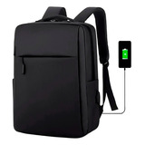 Bolsa Mochila Porta Notebook 15,6 Preto Impermeável Usb 