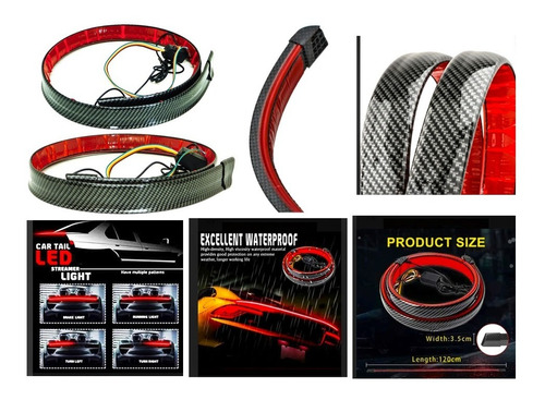 Aleron Lip Spoiler Samurai  Cajuela Fibra Carbon Con Luz Led