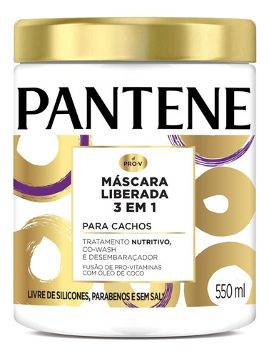 Máscara Pantene Liberada Para Cachos 3 Em 1 550ml