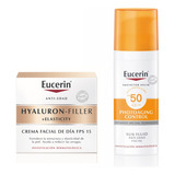 Combo Eucerin Anti-edad Hyaluron Filler + Solar Fluido