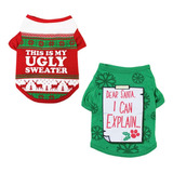 Dogs Camisas De Navidad Rojo Puppy Santa Claus Disfrace...