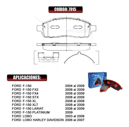 Pastilla De Freno Delantera Ford Lobo 03 04 05 06 07 08 7915 Foto 2